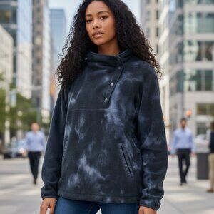 Green Tea Black Tie Dye Fleece Hoodie Pullover Womens XL 1X